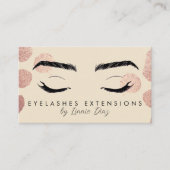 Carte De Visite Eyelashes Extensions Salon Beauté ivoire rose (Devant)