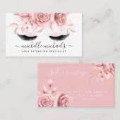 Carte De Visite Eyelashes Flore Rose simple (Devant / Derrière)