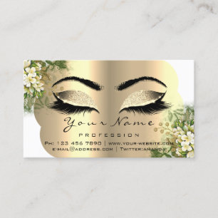 Carte De Visite Eyelashes Instructions de soins postérieurs Floral