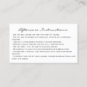 Carte De Visite Eyelashes Instructions de soins postérieurs Monnai (Dos)