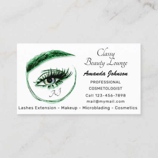 Carte De Visite Eyelashes maquillage Microblade Logo Qr Code Rainb (Devant)
