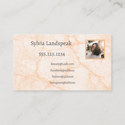 Carte De Visite Eyelashes Parties scintillant or et violet & photo (Dos)