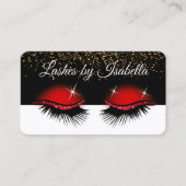 Carte De Visite Eyelashes - Parties scintillant rouge (Devant)