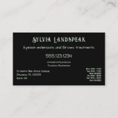 Carte De Visite Eyelashes Parties scintillant verte pour Lash Tech (Dos)