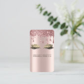 Carte De Visite Eyelashes Rose Gold, Parties scintillant Drives (Debout devant)