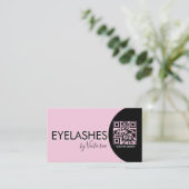 Carte De Visite  Eyelashes Salon Beauté Eyelashes QR CODE Rose (Debout devant)