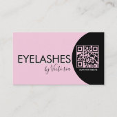 Carte De Visite  Eyelashes Salon Beauté Eyelashes QR CODE Rose (Devant)
