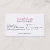 Carte De Visite Eyelashes sourcils sourds Maquillage permanent Art (Dos)