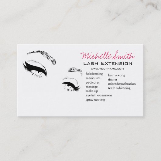 Carte De Visite Eyelashes sourcils sourds Maquillage permanent Art (Devant)