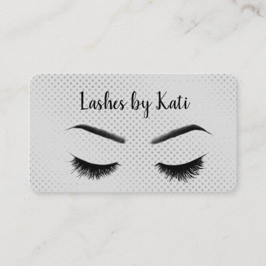 Carte De Visite Eyelashes Sur Points Argent (Devant)