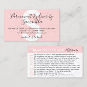 Carte De Visite Eyeliner Permanent Évite Conseils Après-Soins (Devant / Derrière)