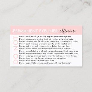 Carte De Visite Eyeliner Permanent Éviter Conseils Après-Soin