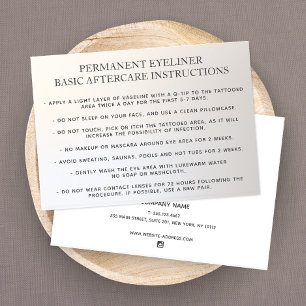 Carte De Visite Eyeliner permanent Instructions postérieures de ba