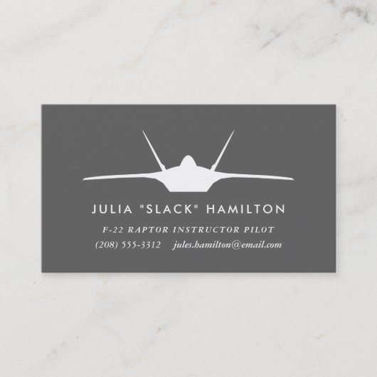 Carte De Visite F-22 Raptor Pilot (Devant)