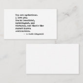 Carte De Visite F Scott Fitzgerald Quote (Devant / Derrière)