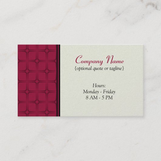 Carte de visite Fab rétro, Magenta (Devant)