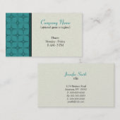Carte de visite Fab rétro, Turquoise (Devant / Derrière)