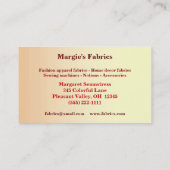 Carte de visite Fabric Store (Dos)