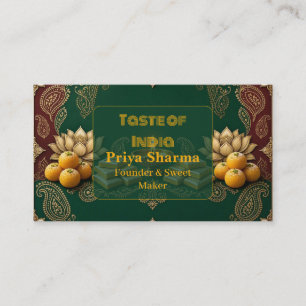 Carte De Visite Fabricant de friandises de Diwali et fondateur de
