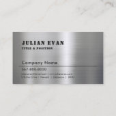 Carte De Visite Fabricant en métal brillant noir professionnel (Dos)