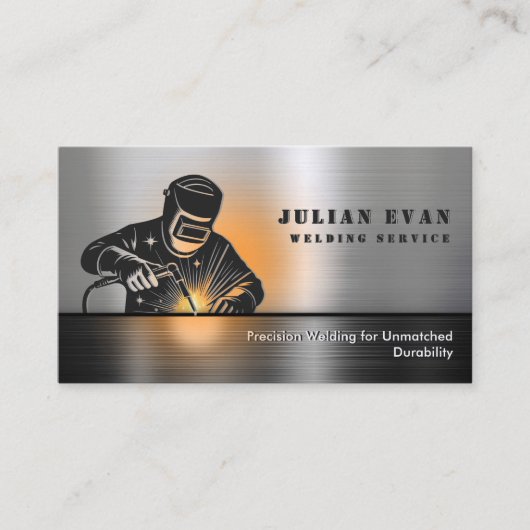 Carte De Visite Fabricant en métal brillant noir professionnel (Devant)