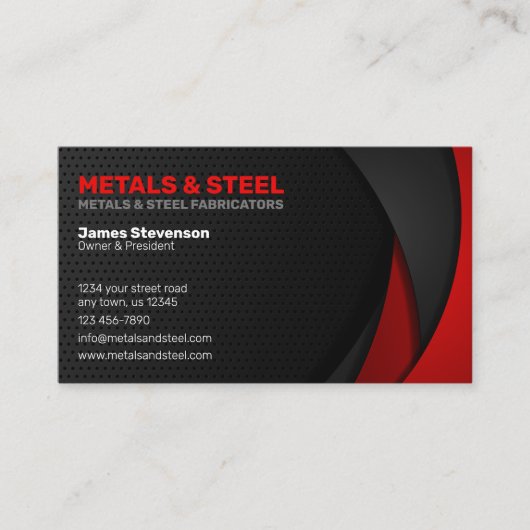 Carte De Visite Fabrication d'acier et de métaux (Devant)