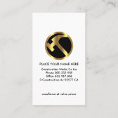 Carte De Visite Fabrication de métal argenté en or (Dos)