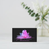 Carte De Visite Fabrication de savon floral noir violet (Debout devant)