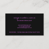 Carte De Visite Fabrication de savon floral noir violet (Dos)