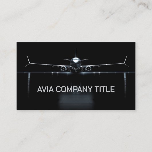 Carte De Visite Fabrication et conception d'aéronefs Noir solide (Devant)