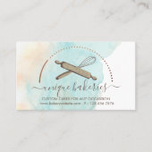 Carte De Visite Fabriquant de gâteaux Bleu Jaune Cercle Baker (Devant)