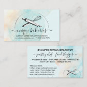 Carte De Visite Fabriquant de gâteaux de boulangerie jaune vert (Devant / Derrière)