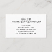 Carte De Visite Fabriquant de savon Artisan de fines herbes (Dos)