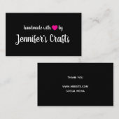 Carte De Visite Fabriqué à la main avec amour par Creator Hot Pink (Devant / Derrière)