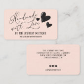 Carte De Visite Fabriqué à la main avec coeur d'amour Script Etsy (Devant / Derrière)