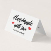 Carte De Visite Fabriqué à la main avec l'amour Coeurs rouges - In (Devant)