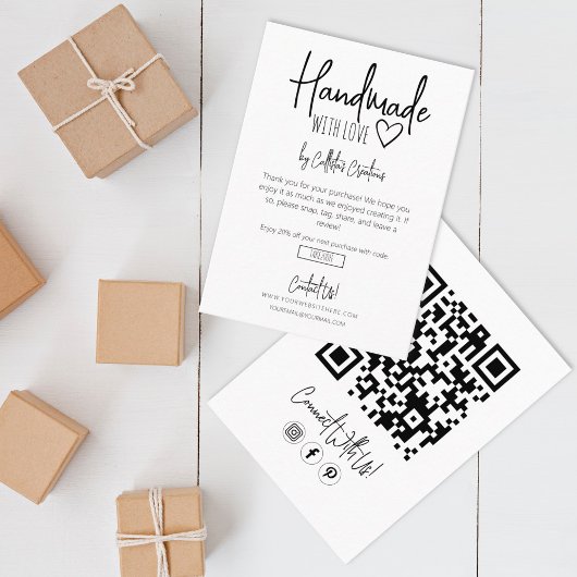 Carte De Visite Fabriqué à la main avec le Merci d'entreprise d'am