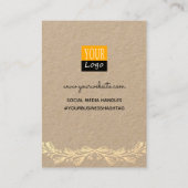 Carte De Visite Fabriqué à la main avec l'oreille d'amour Afficher (Dos)