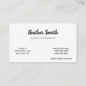 Carte De Visite Fabriqué à la main (noir/blanc) (Dos)