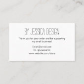 Carte De Visite Fabriqué à la main, simple écrit à la main (Dos)