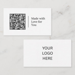 Carte De Visite Fabriqué avec amour pour vous Logo de code QR pe