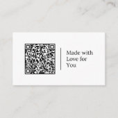 Carte De Visite Fabriqué avec amour pour vous | Logo de code QR pe (Devant)