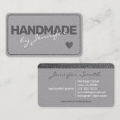 Carte De Visite Fabriqué main minimaliste Gris clair Style simple  (Devant / Derrière)