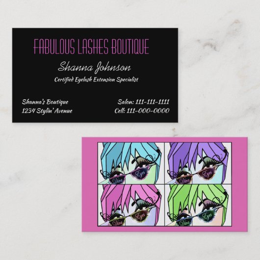 carte de visite "Fabulous Lashes" (Devant / Derrière)