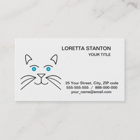 Carte De Visite Face de chat (Devant)