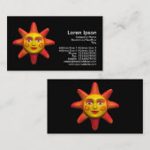 Carte De Visite Face Soleil - Noir (Devant / Derrière)