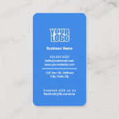 Carte de visite Facebook bleu avec code QR (Dos)