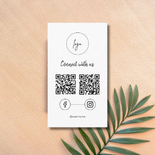 Carte De Visite Facebook Instagram QR Code Se Connecter Avec Nous