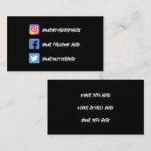 Carte De Visite Facebook Instagram Vintage manuscrit (Devant / Derrière)