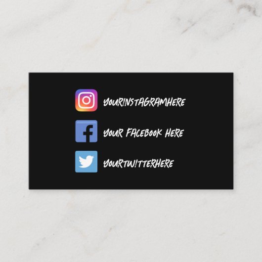 Carte De Visite Facebook Instagram Vintage manuscrit (Devant)